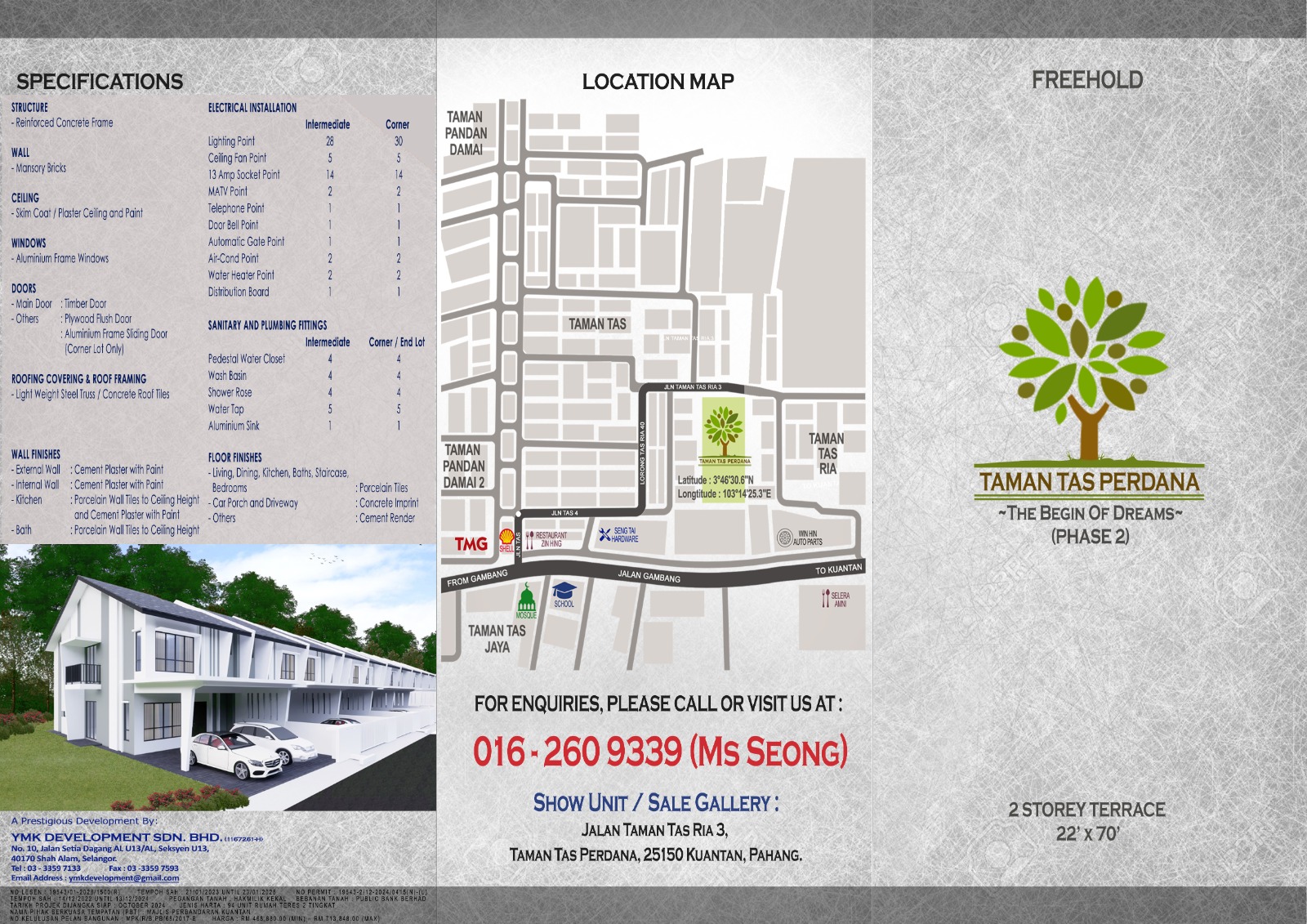 Taman Tas Perdana Phase 2 brochure — specifications, location map and cover